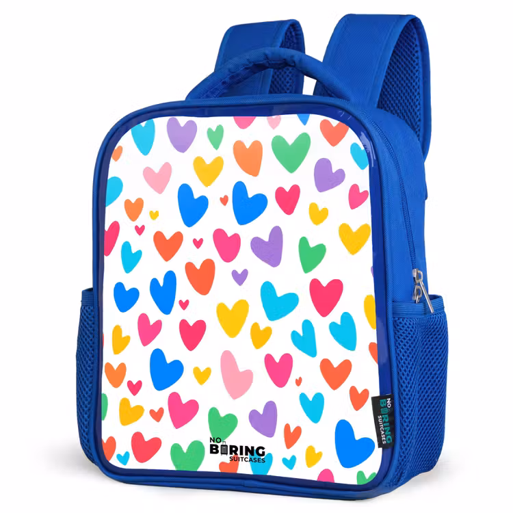 Kinderrugzak - Blauw - Gekleurde hartjes — 9