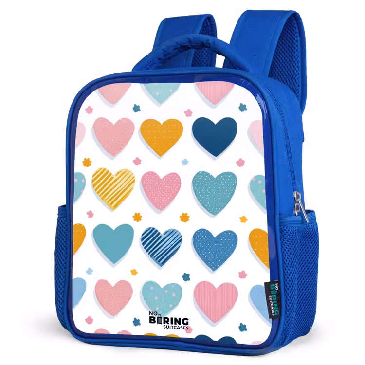 Kinderrugzak - Blauw - Hartenpatroon — 9