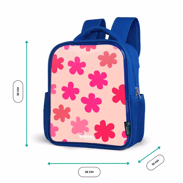 Kinderrugzak - Blauw - Roze bloemen — 6