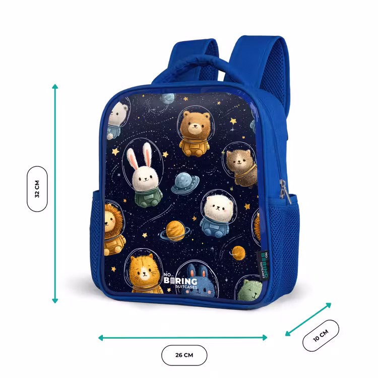 Kinderrugzak - Blauw - Dieren - Astronaut - Planeten - Sterren — 6