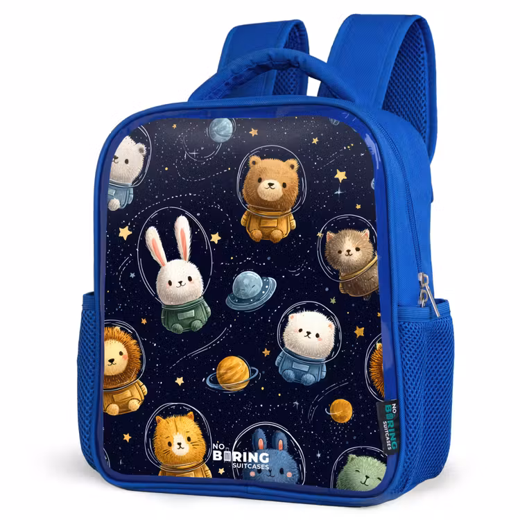 Kinderrugzak - Blauw - Dieren - Astronaut - Planeten - Sterren — 9