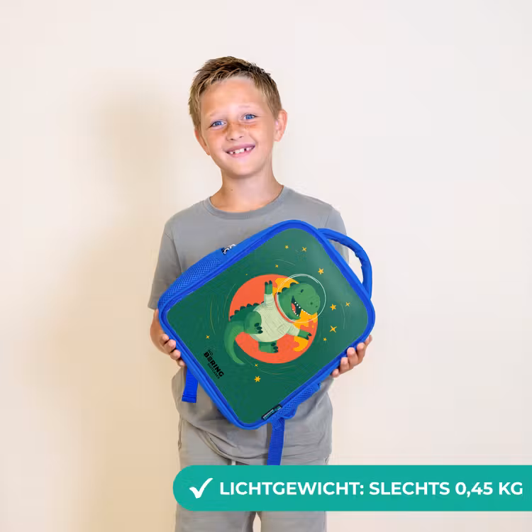 Kinderrugzak - Blauw - Dino - Planeet - Sterren - Groen — 2
