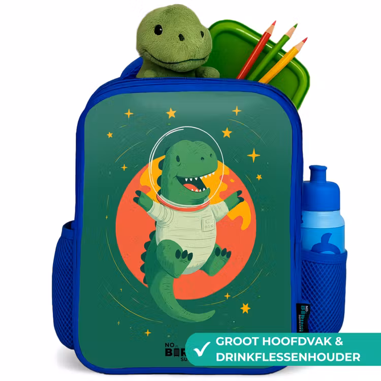 Kinderrugzak - Blauw - Dino - Planeet - Sterren - Groen — 5