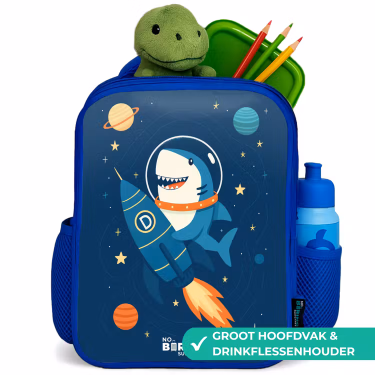 Kinderrugzak - Blauw - Dier - Ruimte - Planeet - Raket — 5