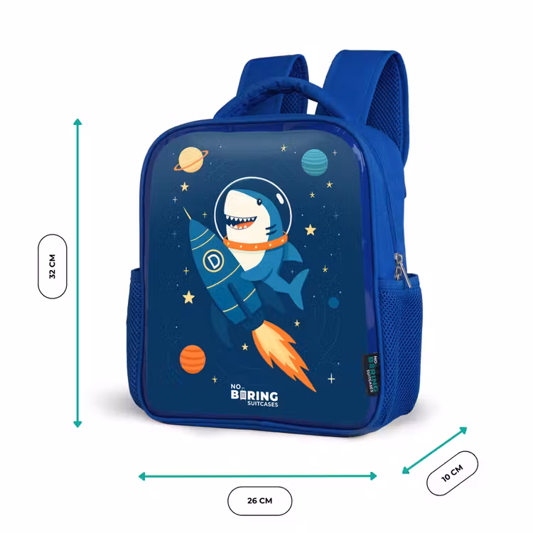 Kinderrugzak - Blauw - Dier - Ruimte - Planeet - Raket — 6