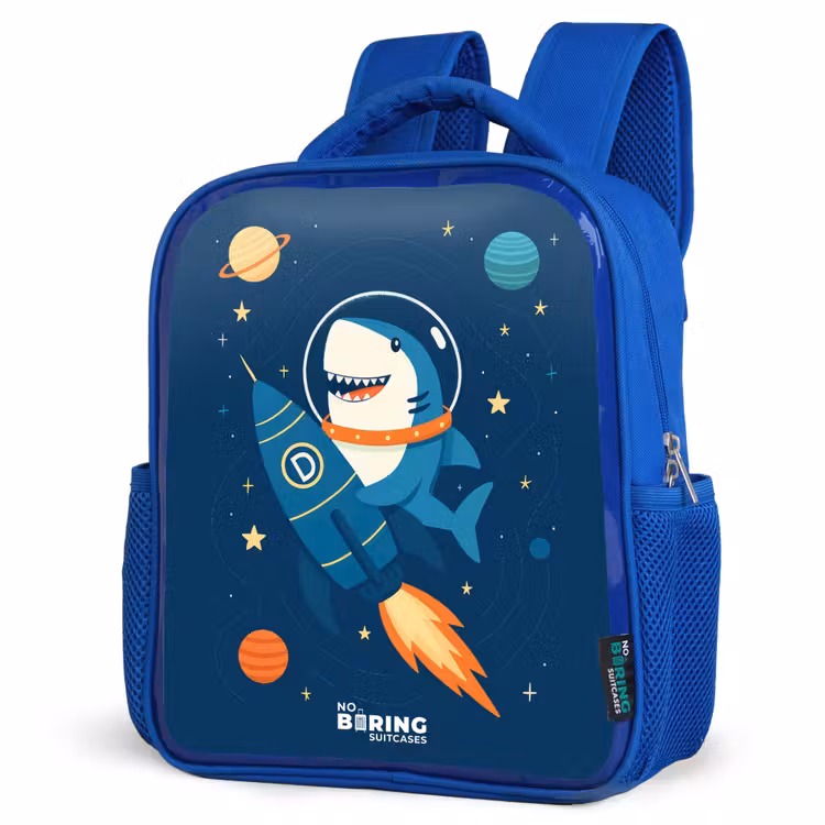 Kinderrugzak - Blauw - Dier - Ruimte - Planeet - Raket — 9