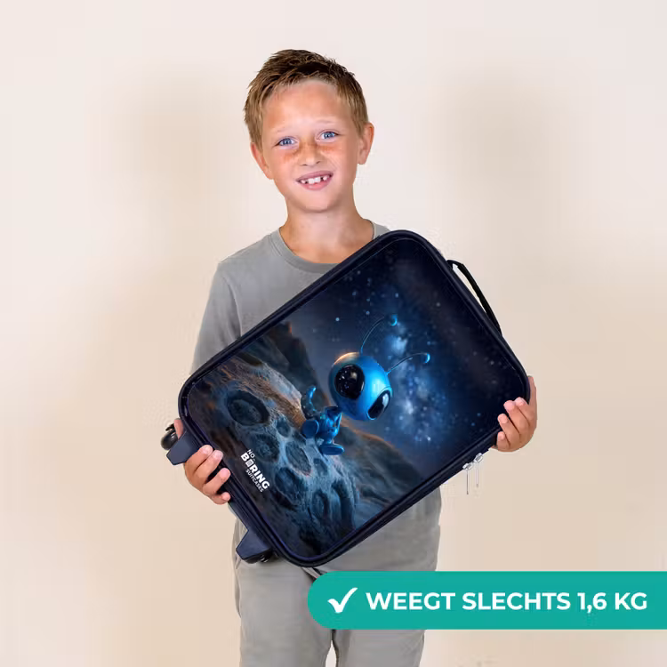 Kinderkoffer - Blauw buitenaards wezentje onder sterrenhemel — 2