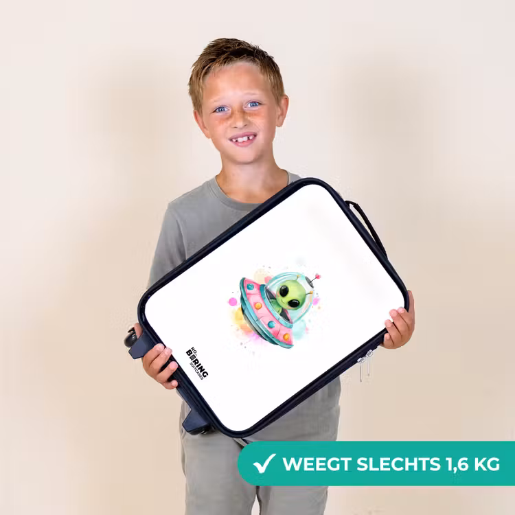 Kinderkoffer - Groene alien in kleurrijke UFO — 2