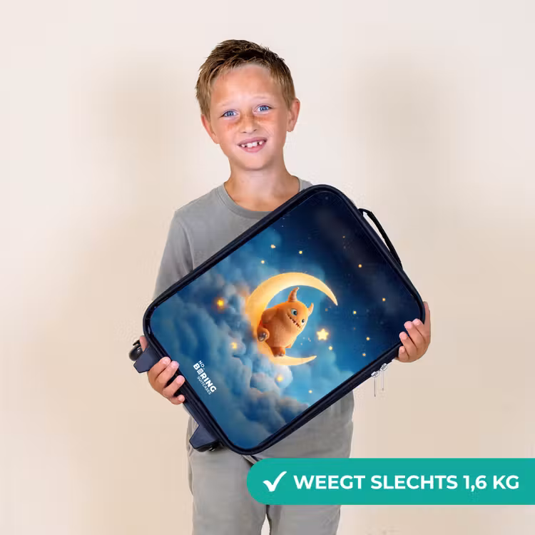 Kinderkoffer - Oranje monster op maansikkel — 2
