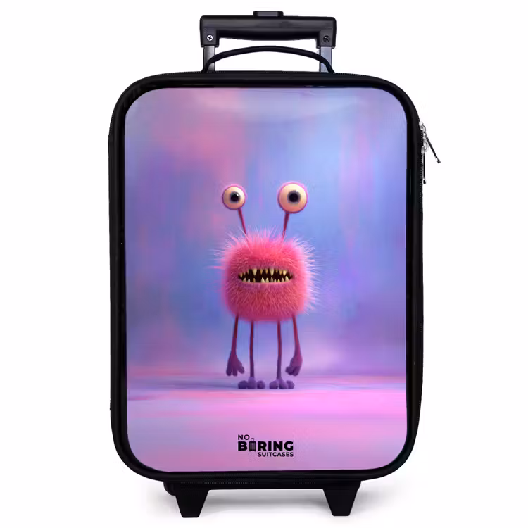 Kinderkoffer - Roze harig monster met grote ogen — 1