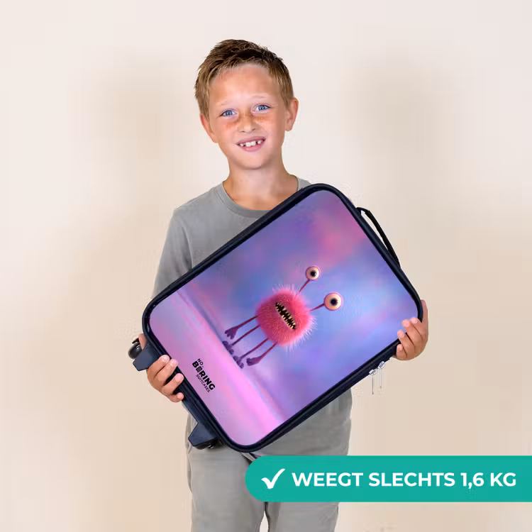 Kinderkoffer - Roze harig monster met grote ogen — 2