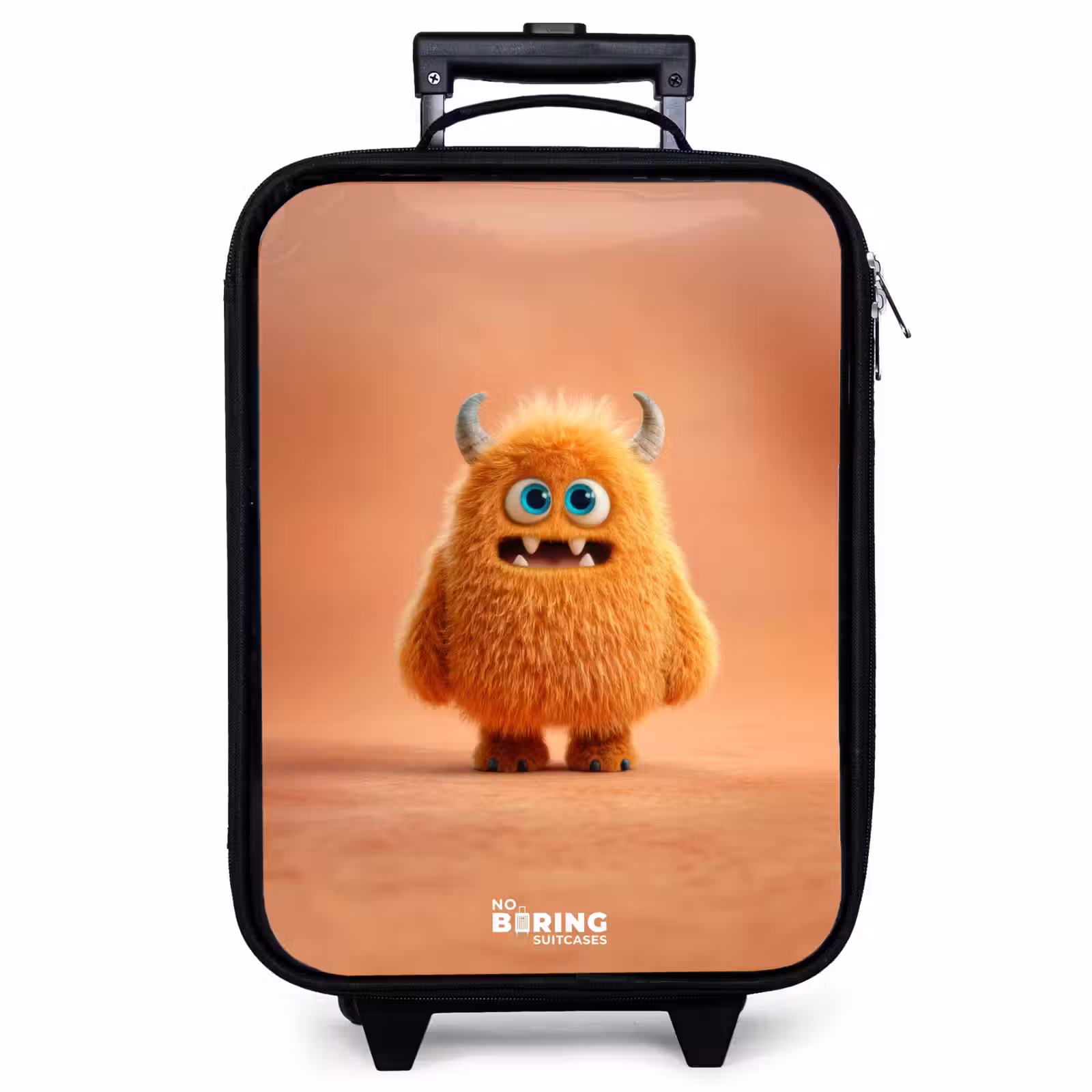 Kinderkoffer - Oranje Pluizig Monster met Hoorns — 1
