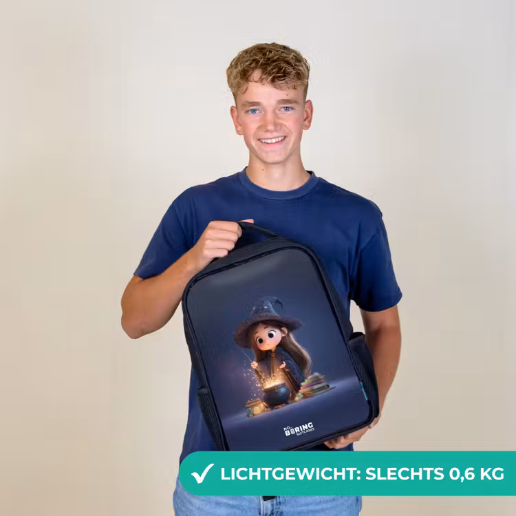 Kinderrugzak - Zwart - Betoverend meisje met ketel — 3