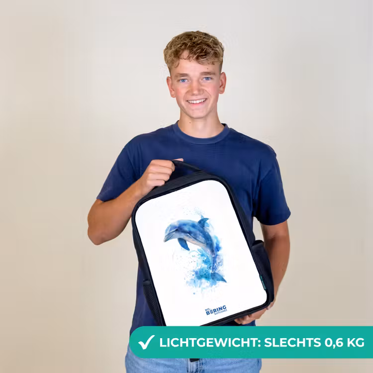 Kinderrugzak - Zwart - Springende blauwe dolfijn — 3