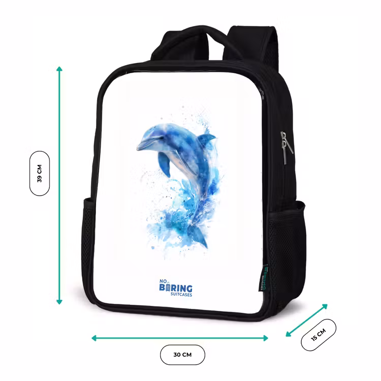Kinderrugzak - Zwart - Springende blauwe dolfijn — 5