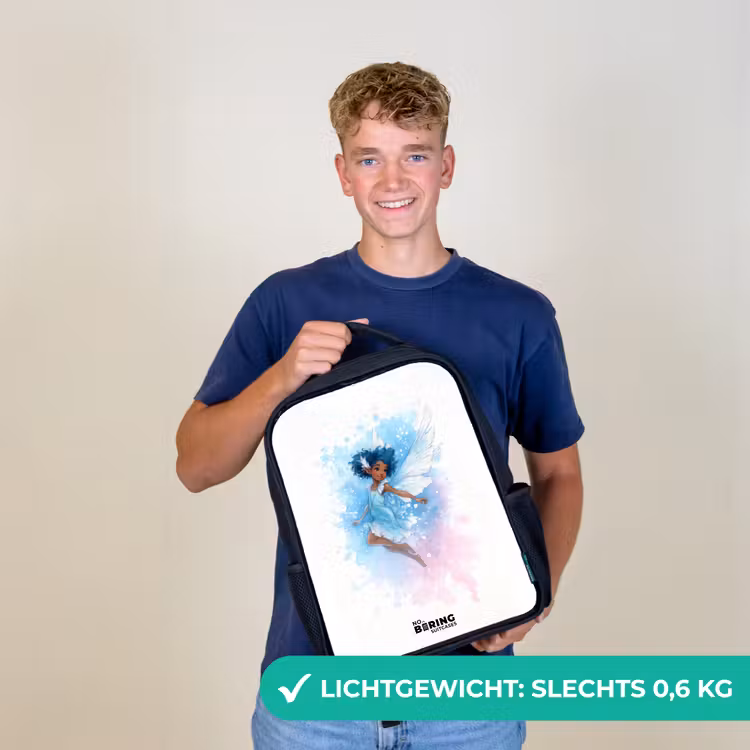Kinderrugzak - Zwart - Vliegende fee in blauwe tinten — 3