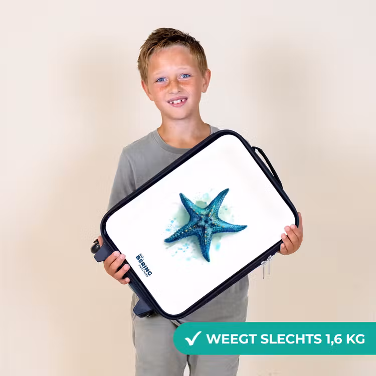Kinderkoffer - Blauwe Zeester op Witte Achtergrond — 2