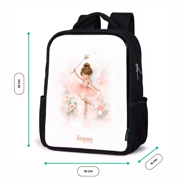 Kinderrugzak - Zwart - Ballerina fee in roze — 5