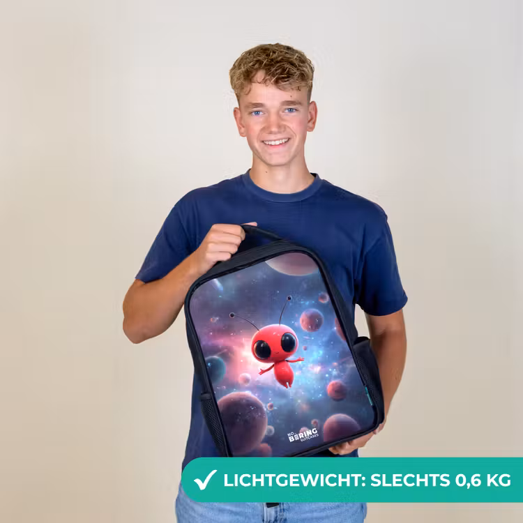 Kinderrugzak - Zwart - Rood Ruimtewezen in Kosmische Dans — 3