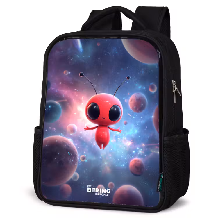 Kinderrugzak - Zwart - Rood Ruimtewezen in Kosmische Dans — 7