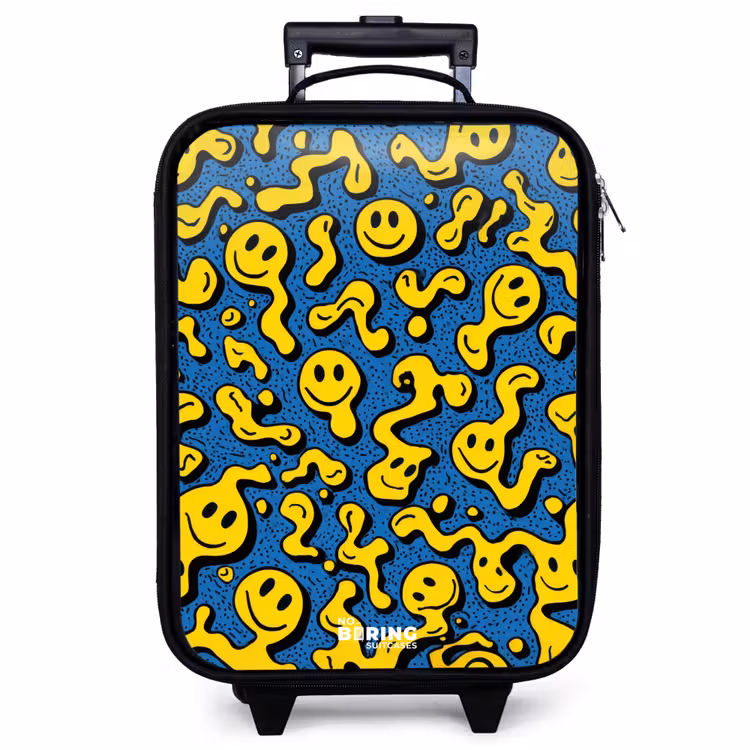 Kinderkoffer - Smiley - Blauw - Geel — 1