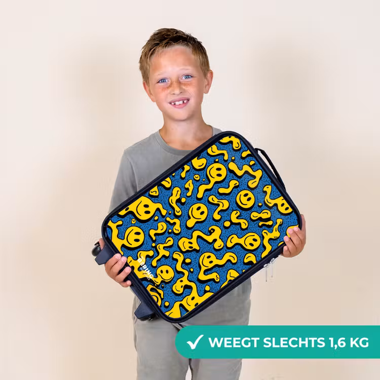Kinderkoffer - Smiley - Blauw - Geel — 2