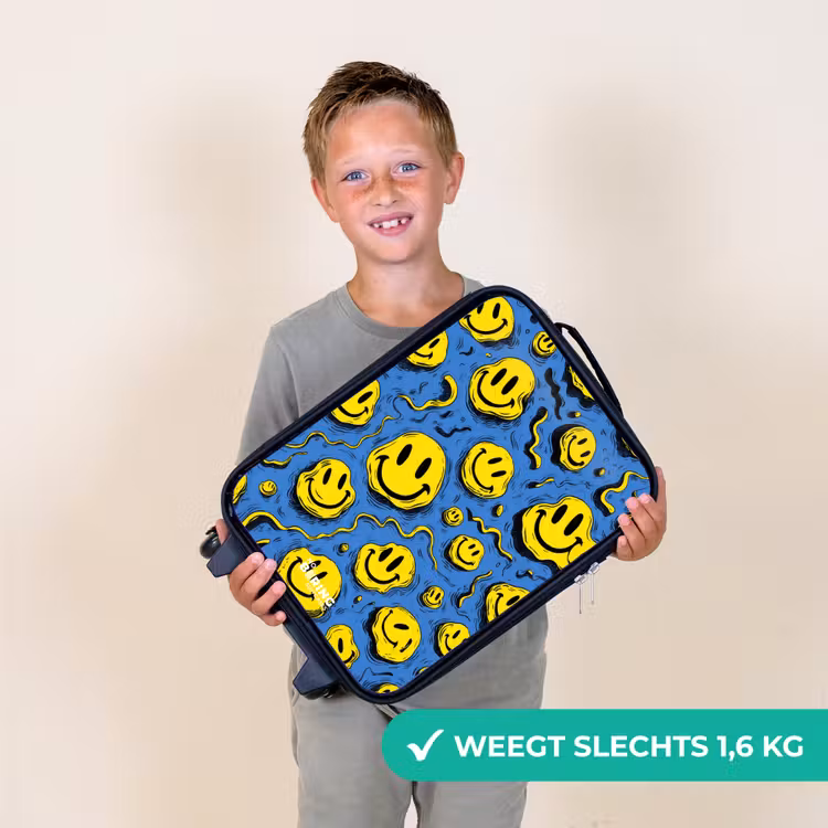 Kinderkoffer - Smiley - Geel - Blauw — 2