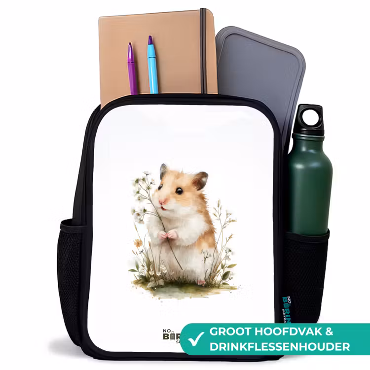 Kinderrugzak - Zwart - Dier - Natuur - Hamster — 4
