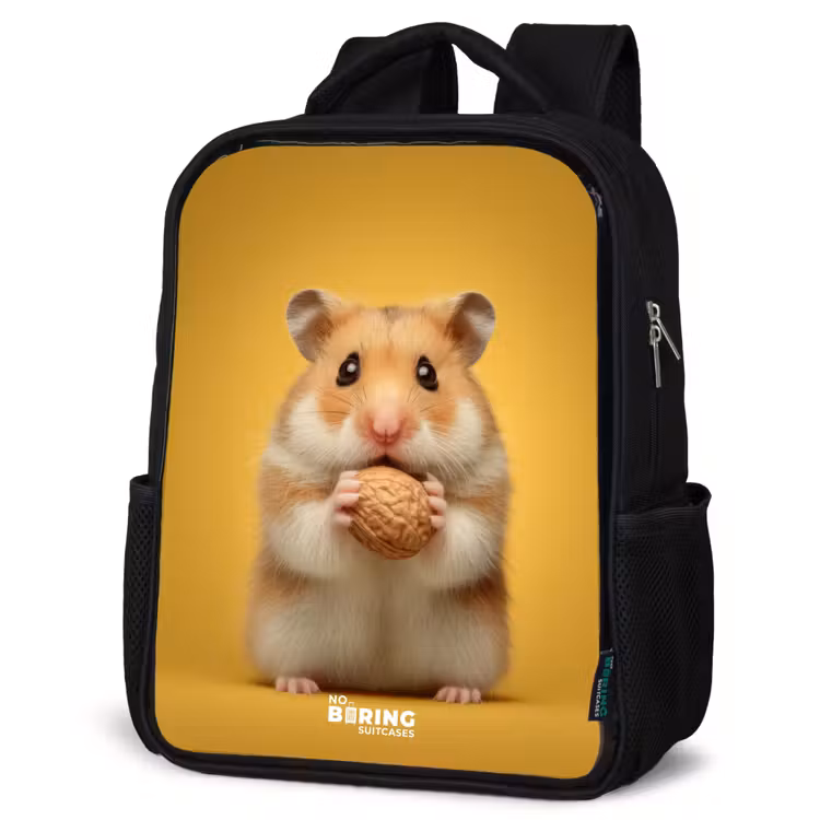 Kinderrugzak - Zwart - Hamster - Walnoot - Dier — 7