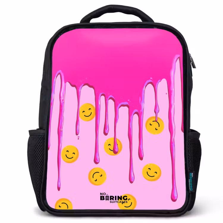 Kinderrugzak - Zwart - Verf - Smiley - Roze β 1