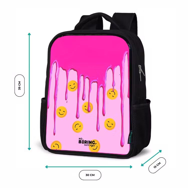 Kinderrugzak - Zwart - Verf - Smiley - Roze β 5