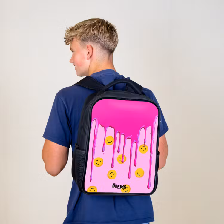 Kinderrugzak - Zwart - Verf - Smiley - Roze β 6