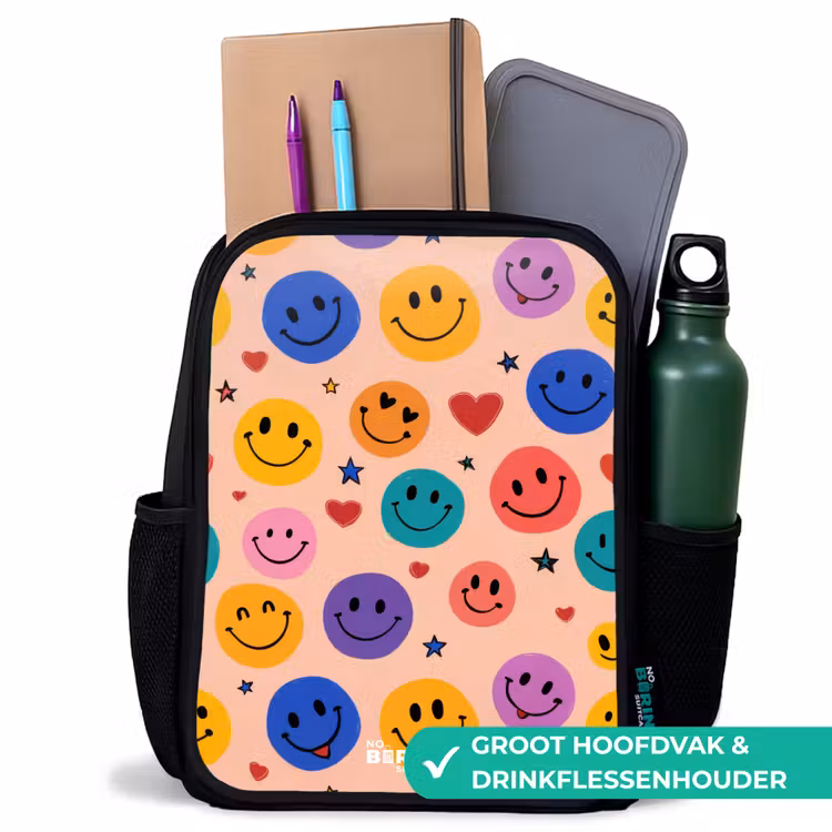 Kinderrugzak - Zwart - Vrolijk Smiley-patroon — 4