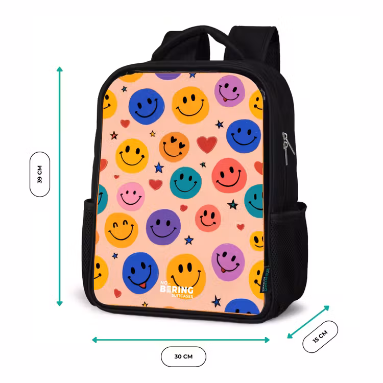 Kinderrugzak - Zwart - Vrolijk Smiley-patroon — 5