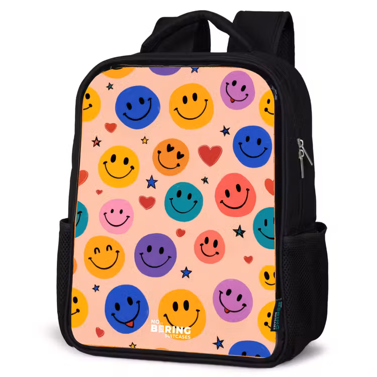 Kinderrugzak - Zwart - Vrolijk Smiley-patroon — 7