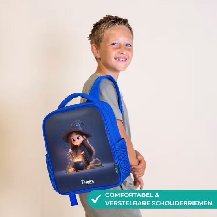 Kinderrugzak - Blauw - Betoverend meisje met ketel — 4