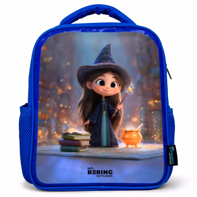 Kinderrugzak - Blauw - Kleine tovernares in bibliotheek — 1