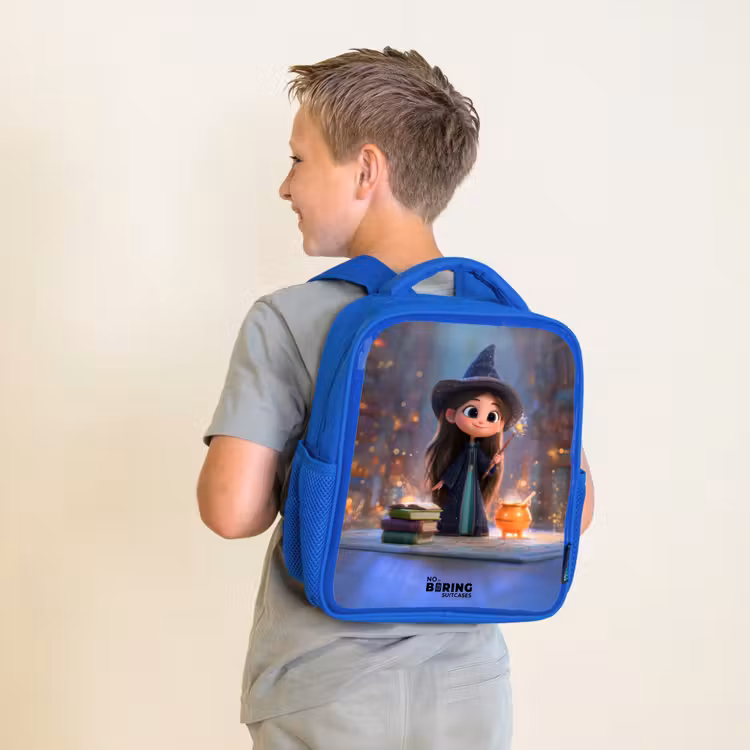 Kinderrugzak - Blauw - Kleine tovernares in bibliotheek — 3