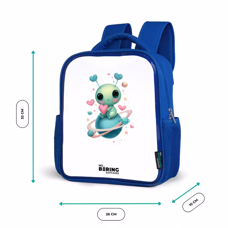 Kinderrugzak - Blauw - Lief buitenaards wezentje met hartje — 6