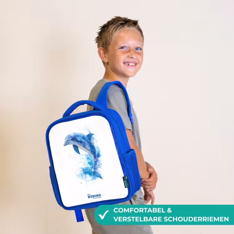 Kinderrugzak - Blauw - Springende blauwe dolfijn — 4