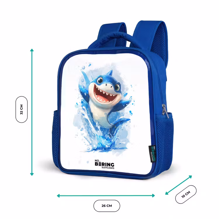 Kinderrugzak - Blauw - Haai - Tanden - Water — 6