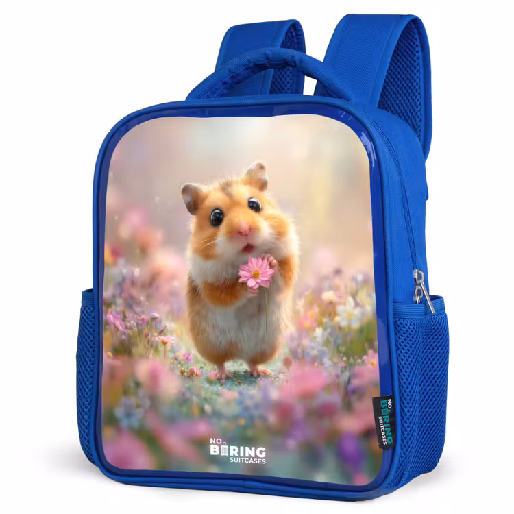 Kinderrugzak - Blauw - Hamster - Bloem - Natuur - Dier — 9