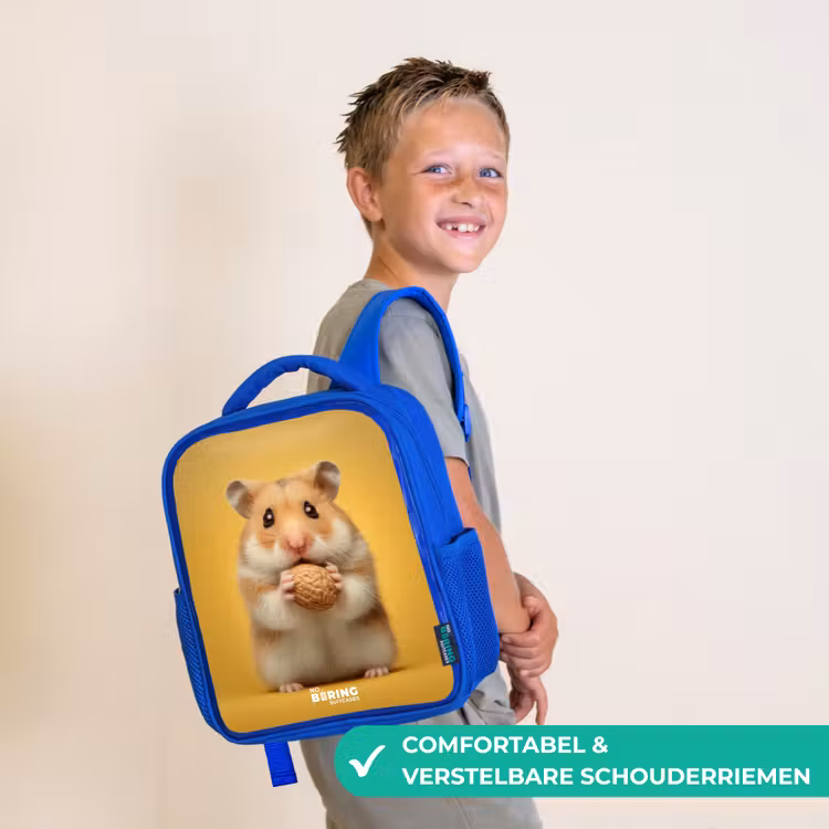 Kinderrugzak - Blauw - Hamster - Walnoot - Dier — 4