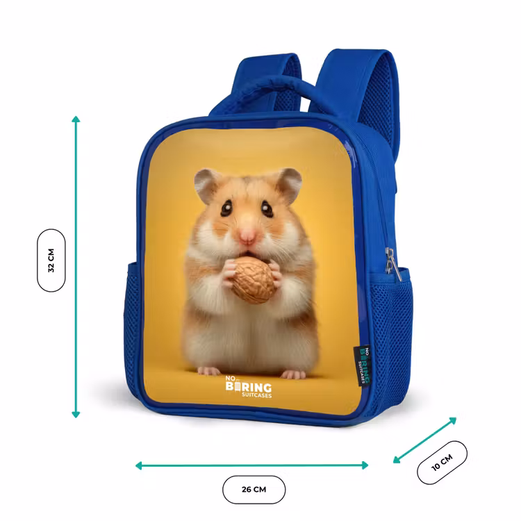 Kinderrugzak - Blauw - Hamster - Walnoot - Dier — 6