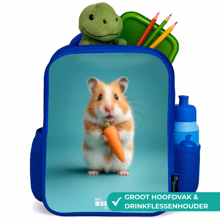 Kinderrugzak - Blauw - Hamster - Wortel - Dier — 5