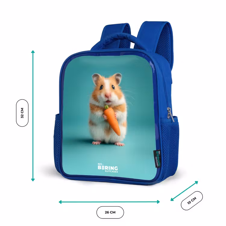 Kinderrugzak - Blauw - Hamster - Wortel - Dier — 6