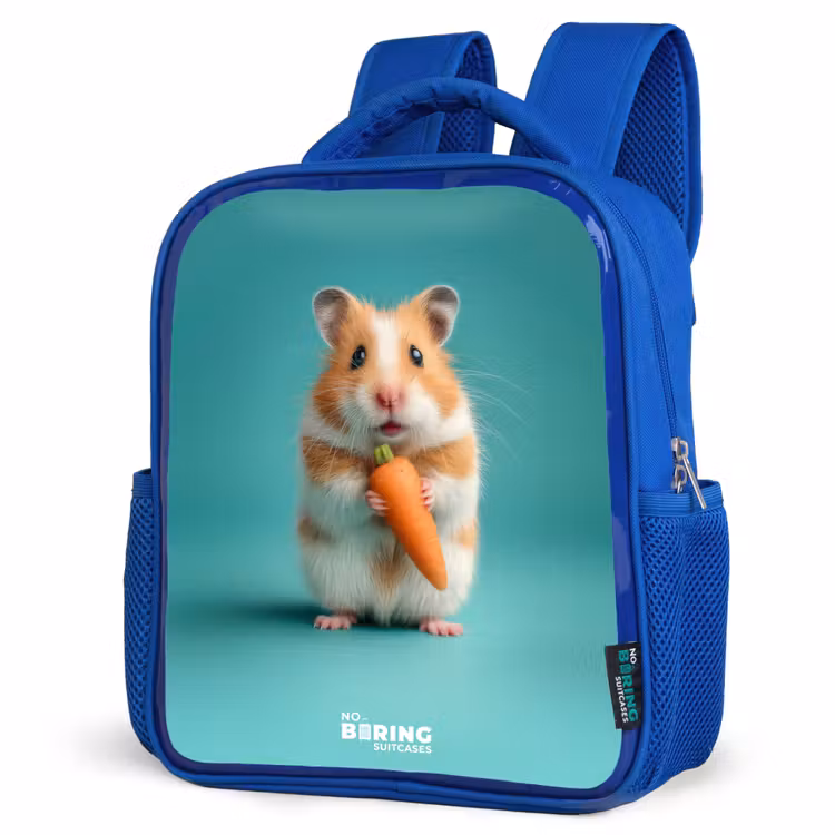 Kinderrugzak - Blauw - Hamster - Wortel - Dier — 9