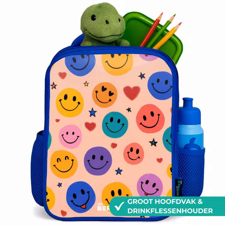 Kinderrugzak - Blauw - Vrolijk Smiley-patroon — 5