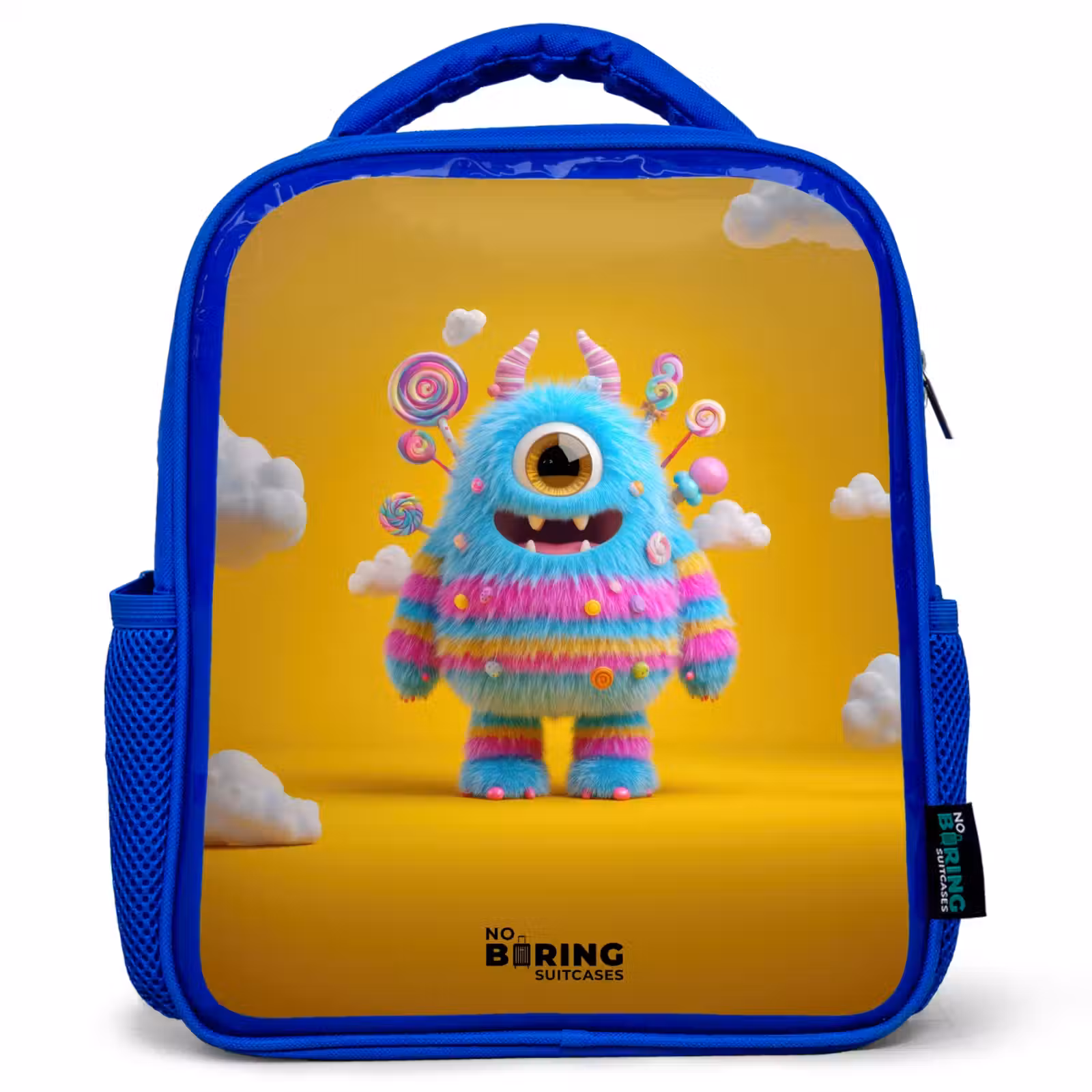 Kinderrugzak - Blauw - Snoep - Monster - Regenboog — 1