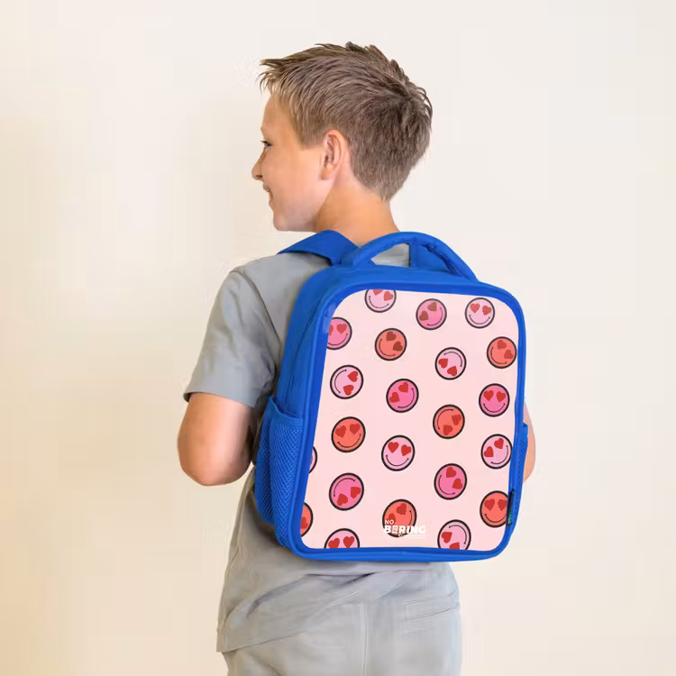 Kinderrugzak - Blauw - Hartje - Smiley - Patroon — 3